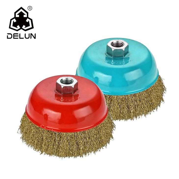 แปรงลวดเหล็กทองเหลืองจีบ